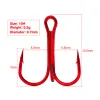 10PCS Black/Red Sharpened Fishing Treble Hooks Fish Fishing Tackle Tools Accessories