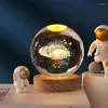 Figurine decorative Sistema solare 6 cm K9 a sfera di cristallo luce globo galassia 3d pianeti incisi