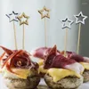 Horquillas 50pcs de forma de estrella desechable brochetas buffet buffet frutas pastel de horquilla ensalada de postre de cóctel de fiesta de boda suministros de decoración de la fiesta