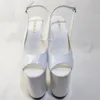 Dance Shoes 8 Inch High Heel Peep Open Toe Platform Fashion Women Dress Sexy Heels Pumps 20cm White Wedding