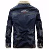 Autumn Winter Men Denim Jacket Casual Turn-down Cowboy Blue S Thicken Warm Jeans Coat Casaca Hombre E714