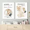 Famille Nom personnalisé Ki Love Day Date Affiches Affiches Islamic Wall Art Painting Imprimés Imptomes Livrés Décor d'intérieur de la chambre à coucher du salon