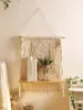 装飾プレートマクラメの壁吊り棚手作り織られた自由boho装飾浮遊植物貯蔵オーガナイザーベッドルーム
