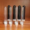 Storage Bottles HEALLOR 40ml Empty Mini Plastic Test Tubes Makeup Sub-bottling Small Vial Jar Containers Travel
