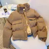 Winter Down Cotton Padded Jacket Womens Short Korean Tjock bomullsladdad jacka Casual bomullsskadad jacka Löst kappa 240326