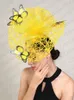 Fascynator Wedding Headpiece Women Butterfly Nekury dla kościoła derby hat fascynatory opaski na głowę pstrąża pillbox kwiat 240401