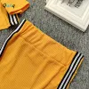 QUNQ 2023 Summer Girls O Neck Short Shioe Splicing Stripe Crop Top+Scala dritta 2 pezzi Set di abiti per bambini casual Età 3T-8T