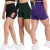 Lu uitlijn Sport shorts 3 pack moeiteloos naadloze vrouwen hoge taille yoga butt tillen workout fiess hardloop gym oneractieve shorts training ru