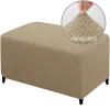 Jacauard Ottoman Cover Stretch Spandex Poot-tool Cover All-inclusive Rectangle Repotrest Covers Foot Tool Hlebcovers Living Room