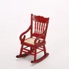 1/12 Dollouse Miniature Wooden Mini Rocking Chair Model Furniture Acessórios para Doll House Decor Kids Fingle Play Toys DIY