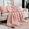 Blankets Blanket With Tassels Warm Knitted On Beds Solid Color For Baby Soft Sofa Throw Travel TV Nap 127x152