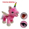 Animaux dentisterie dentaire en peluche pour enfants mignon unicorne en peluche jouet en peluche minuscule lion singe giraffe animal soft poupées dentiste cadeau