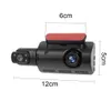 12V DVR Câmera 12LED Vista traseira 2 Lente Dashcam 1080p 3 "Exibir 32g Cartão reverso Cam Cam Driving Video Video Recorder 5 Pinch Player Player