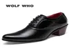 Wolf Who Luxury Men Dress Wedding Shoes Wedding couro brilhante 6 cm de altura moda moda pontual de ponta oxford Shoes Party Prom x196 21283902