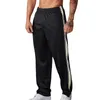 Pantalon masculin à taille élastique Sports Side Stripe Hommes décontractés pantalons de gymnase