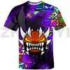 ジオメトリダッシュ3D TシャツキッドアンチャーグラフィックTシャツサマーストリートウェア幼児短ティーデイリーメンズTシャツ女性アニメシャツ