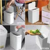 Avfallsbackar 18L Smart Badrum Trash Can Automatic Bain Electronic Trash Can White Touchless smal SMART SENSOR ARBAE BIN SMART HOME L49