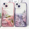 Anime japonais esthétique Blossoms Blossoms Silicone Téléphone pour iPhone 15 14 13 12 11 Pro Max Mini XS XR SE 7 8 Plus couvercle doux