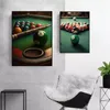 Vintage bilardowe zdjęcia ścienne snooker malowanie nowoczesnych piłek plakaty sportowe odciski do salonu do wystroju domu na ścianę