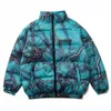 Cashew Flowers Tryck på Mens Down Jackets Casual Parkas Hip Hop Double Sides Wear Winter 2023 rockar Herrkläder