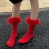 Y demo y2k schattige kleurrijke veer harige kanten sokken vrouwen middelste buis paalsokken herfst winter 1 paar