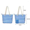 Storage Bags Wine Drink Canvas Bag With Hidden Insulated Compartment Casual Beach Tote Handbag For Family Outdoor Beaches Party Picnic
