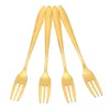 Ensembles de vaisselle 4pcs Fruit Forks Appetizer Dessert en acier inoxydable Picks Table Voleille