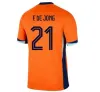 24 25 Holandia Memphis Europejska Puchar 23 24 Holland Club Jersey de Jong Virgil Dumfries Bergvijn koszula 2024 Klaassen Blind de Ligt Men Kit Kit Football Koszulka