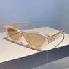 Sunglasses KAMMPT Y2k Cat Eye 2024 Korean Style Candy Color Women Shades Ins Stylish Brand Design UV400 Gradient Eyewear