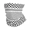 Scarves Palestinian Kufiya - Black Upper Stripes Pattern Bandana Neck Cover Printed Wrap Scarf Multi-use FaceMask Hiking Fishing