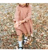 Flickans klänningar full ärm Loose Girl Dress Muslin Organic Cotton Kids Dresses for Girls Fashion Girls Clothing