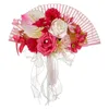 Fleurs décoratives de mariage Bouquet de mariée Bouquet Bridesmaid Fan Spoting pour la Saint-Valentin Douche à la maison