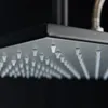 Shinesia Led Banyo Duş Musluğu 40*80cm Büyük Yağış Şelale Duş Sistemi Set Tavan Montajlı Siyah/Fırçalı Altın