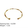 Bangle Fashion Opening Bangle Gold Color Glossy Twisted Thin Bangles For Women Female Open Minimalist Style Charm Cuff Bracelet Jewelry 240411