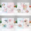 8pcs / set Carte de voeux pour les cartes de remerciement, papier de fleur, professeur de mère, cadeau de la Saint-Valentin, carte avec enveloppe