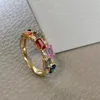 Cluster anneaux vintageretro 18k couleurs gemms riveaux fins bijoux pour l'engagement de la fête
