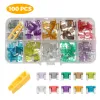 100/50 Pcs 2A/3A/5A/7.5A/10A/15A/20A/25A/30A/35A Zinc Mini Micro Size Car Fuses Auto Truck Car Blade Fuse Assorted Kit