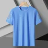 Large mens short sleeve ice silk Tshirt quick drying breathable summer Sportswear sports 240403