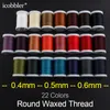 Small Roll Hand Round Wax Thread, Non-splitting 0.4 0.5 0.6mm Polyester Rope for Leather Sewing Tie String Sintered Waxed Thread