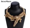 Ziccowong överdrivna Halloween -halsband Rhinestone Noble Crocodile Halsband Kokeruttalande smycken Animal Collier Y2009181247279