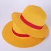 3135cm Luffy Straw Hat Cosplay Animasyon Performansı Çocuklar Yetişkinler Yaz Güneş Aksesuarları Anime Caps 240403