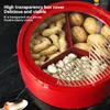 Theebladen snack serveer dienblad gedroogde fruitdoos met deksel voor notenboets