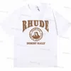 męska designerka koszulka Rhude koszulka logo literted druku