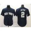 Maglie da baseball Yankees Judge#99 Cole#45Jeter#2 Stadium Blue Grey Ricorso uniforme