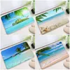 Badmatten Palmbomen Strand Deur Mat Hawaiiaans eiland Shell Conch Ocean Nature Scenery Tapijten Huisingang slaapkamer keuken badkamer decor