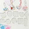 Clear Acryl Sheet Goo Card Diy Handmade Keychain Hanger Plexiglas Blank Embryo Round Handmade en Creative Keychain Tag