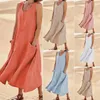 Solid Casual Loose Summer Long Dresses For Women Elegant Pretty Womens Plus Size Midi Dresses Simple Female Maxi Dress 240407