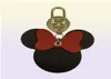 2023 Plauid Designer Mouse Bow Torychains PU Leather Animal Bag del Pendant Charm Girls Auto Capitane Caragonisti Chains Fashion Women Key Rin6531258