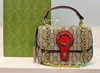 2024 Rund låsande designer Bag Blondie Ophidia Handväska Kvinnor Crossbody -kedja axelväskan Luxury Leather Tote