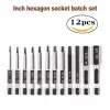 HEX KEY ALLEN BIT RÉGLAGE CONNECT rapide Connect Impact Drill Drill Bit 1 / 16-3 / 8in Magnetic British British Hex tournevis bits